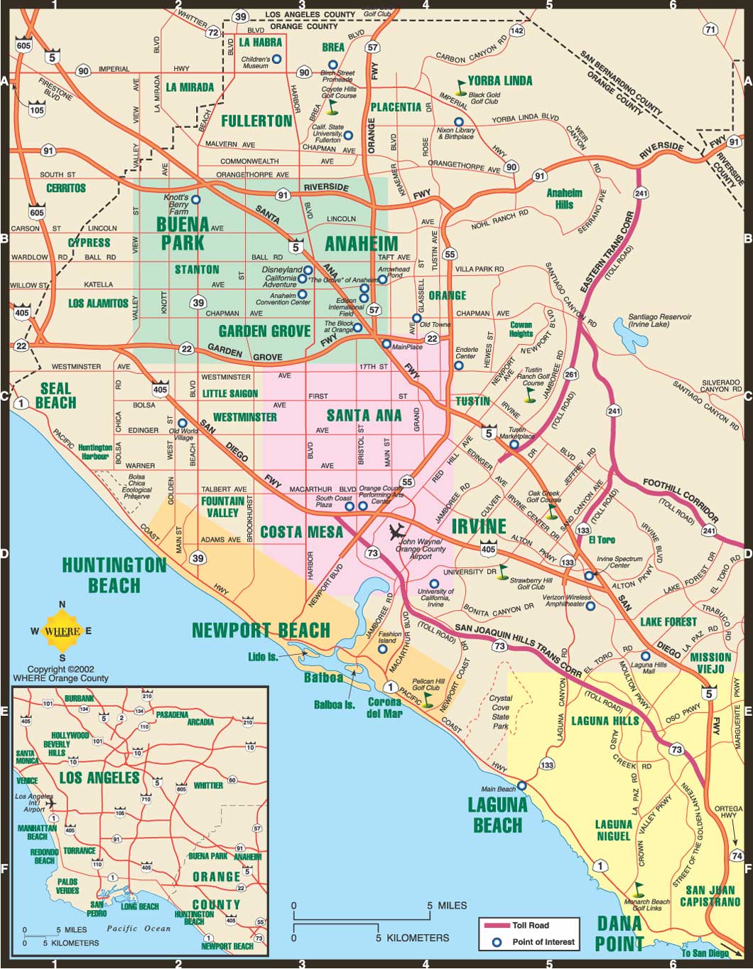 Map of the Orange County California