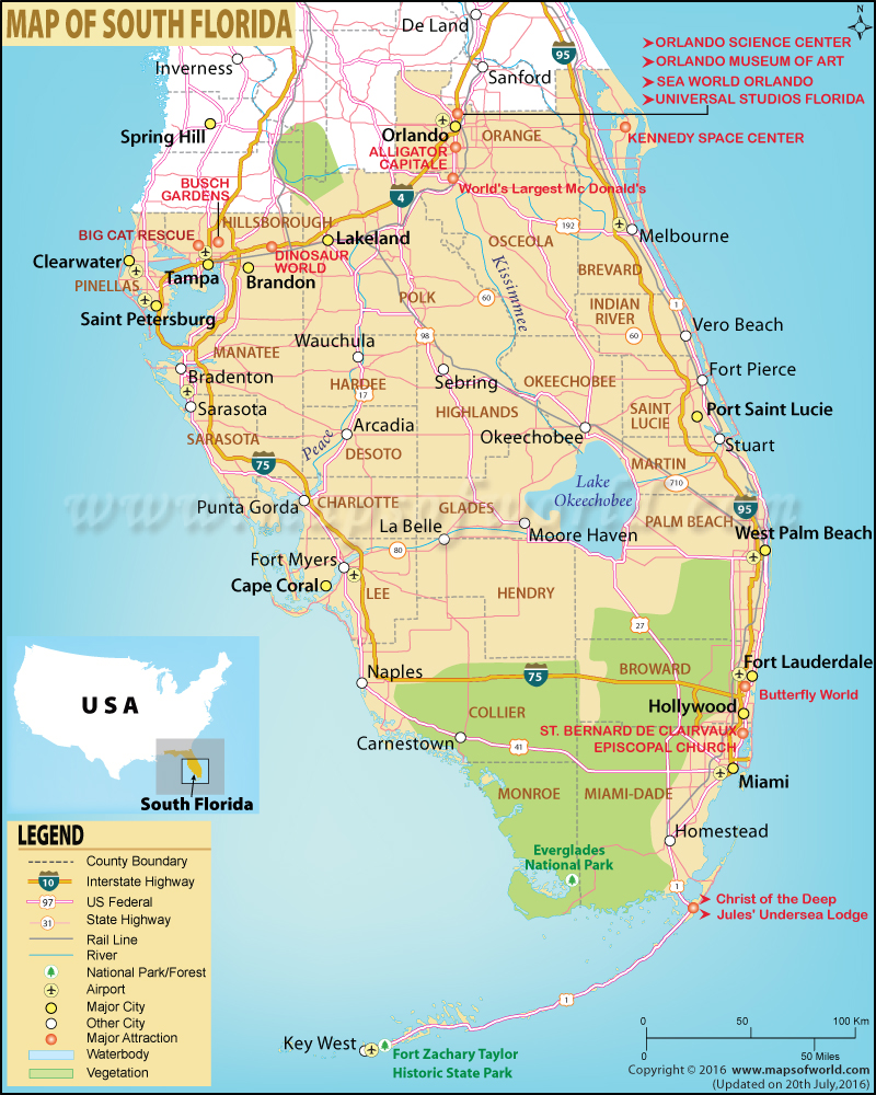Map of South Florida
